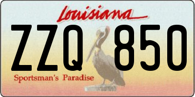 LA license plate ZZQ850