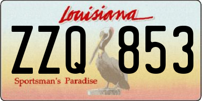 LA license plate ZZQ853