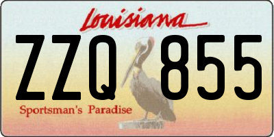 LA license plate ZZQ855