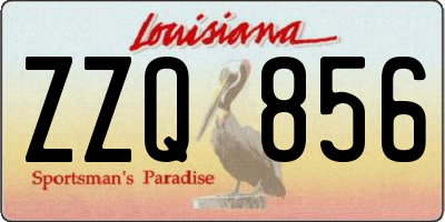 LA license plate ZZQ856