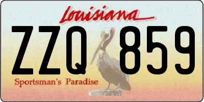 LA license plate ZZQ859