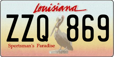 LA license plate ZZQ869