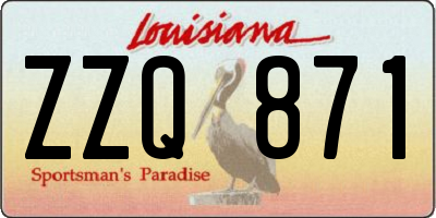 LA license plate ZZQ871