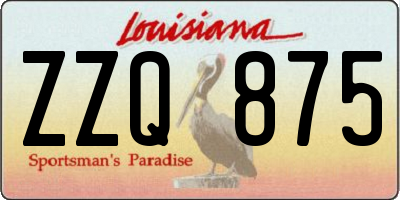 LA license plate ZZQ875