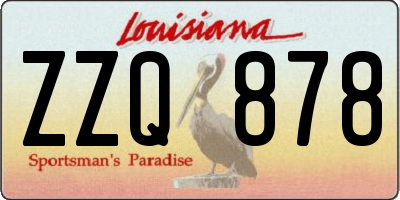 LA license plate ZZQ878