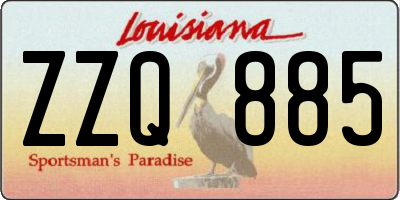 LA license plate ZZQ885