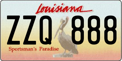 LA license plate ZZQ888