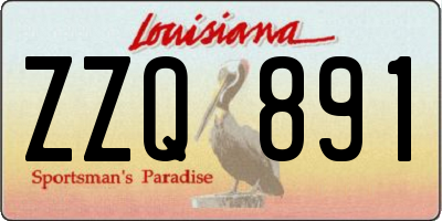 LA license plate ZZQ891