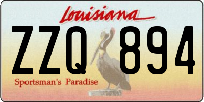 LA license plate ZZQ894