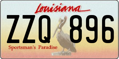 LA license plate ZZQ896
