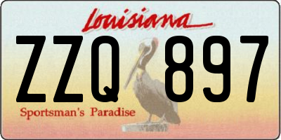 LA license plate ZZQ897