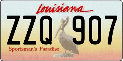 LA license plate ZZQ907