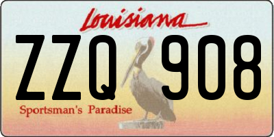 LA license plate ZZQ908