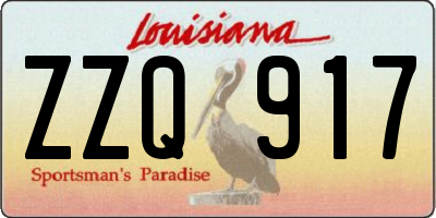 LA license plate ZZQ917