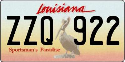 LA license plate ZZQ922