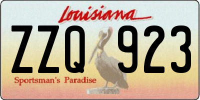 LA license plate ZZQ923