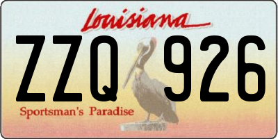 LA license plate ZZQ926