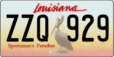 LA license plate ZZQ929