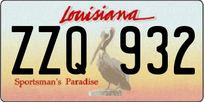 LA license plate ZZQ932