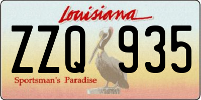 LA license plate ZZQ935
