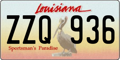 LA license plate ZZQ936