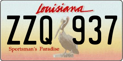 LA license plate ZZQ937