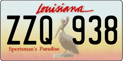 LA license plate ZZQ938