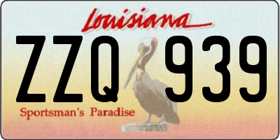 LA license plate ZZQ939