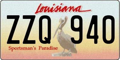 LA license plate ZZQ940