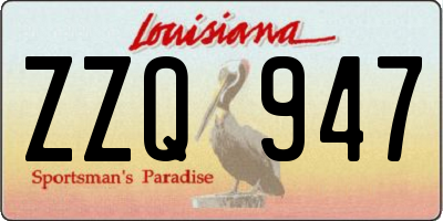 LA license plate ZZQ947