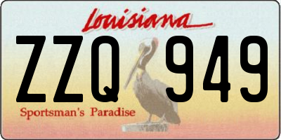 LA license plate ZZQ949
