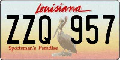 LA license plate ZZQ957
