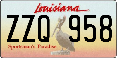 LA license plate ZZQ958