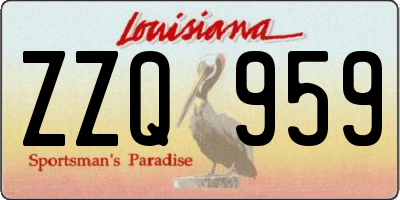 LA license plate ZZQ959