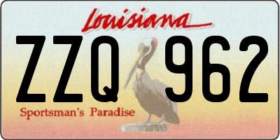 LA license plate ZZQ962