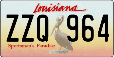 LA license plate ZZQ964