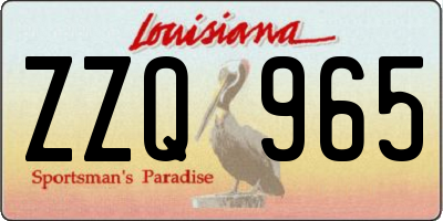 LA license plate ZZQ965