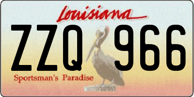 LA license plate ZZQ966