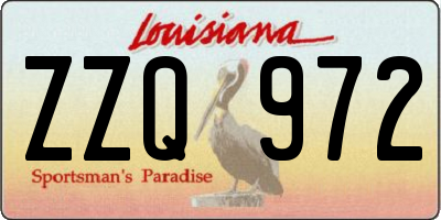 LA license plate ZZQ972