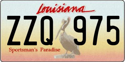 LA license plate ZZQ975