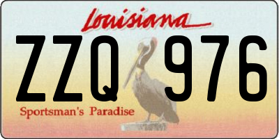 LA license plate ZZQ976