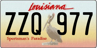 LA license plate ZZQ977