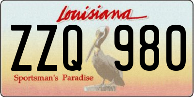 LA license plate ZZQ980