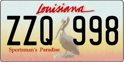 LA license plate ZZQ998
