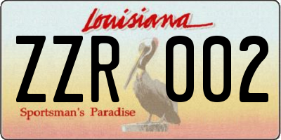 LA license plate ZZR002