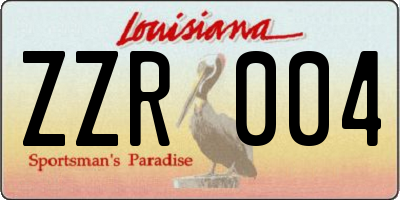 LA license plate ZZR004