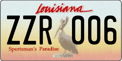 LA license plate ZZR006