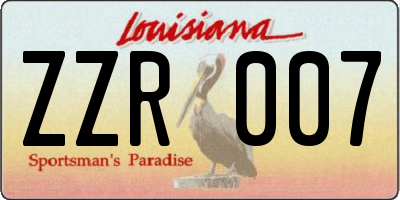 LA license plate ZZR007