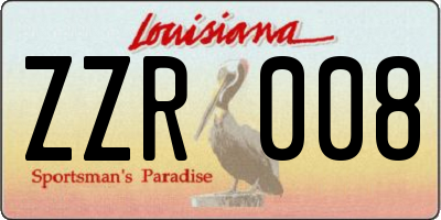 LA license plate ZZR008