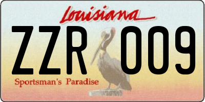 LA license plate ZZR009